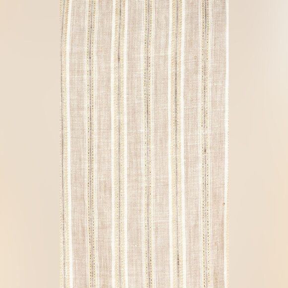 AMANDA UPRICHARD Amy Dress in Valencia Beige White Striped Linen Silver Stripe - Picture 4 of 6